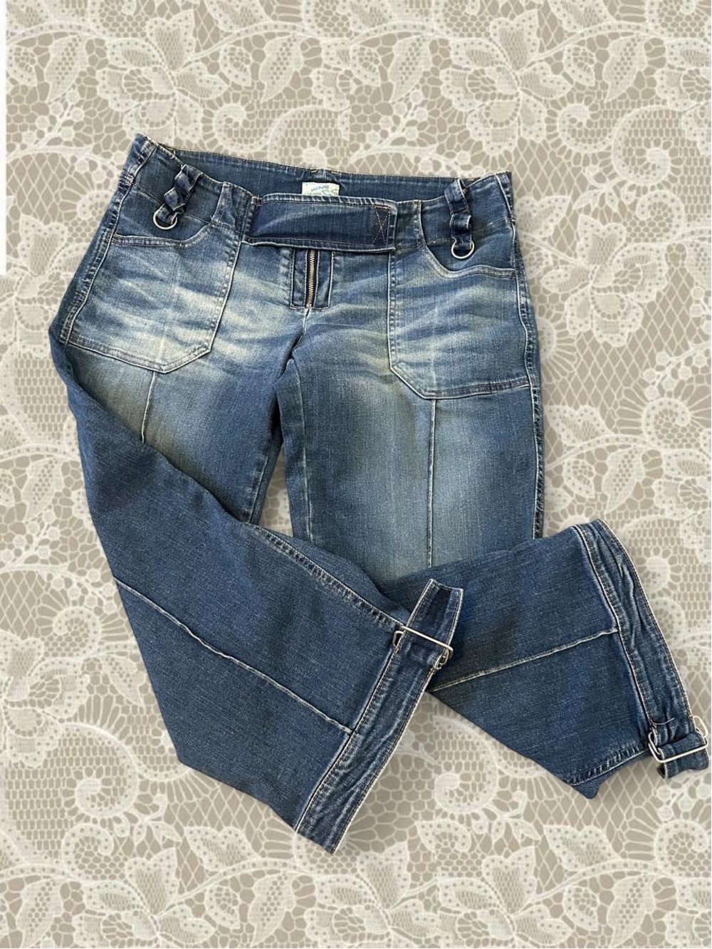 Pull&Bear Distressed Blue Boyfriend Jeans small stain on back